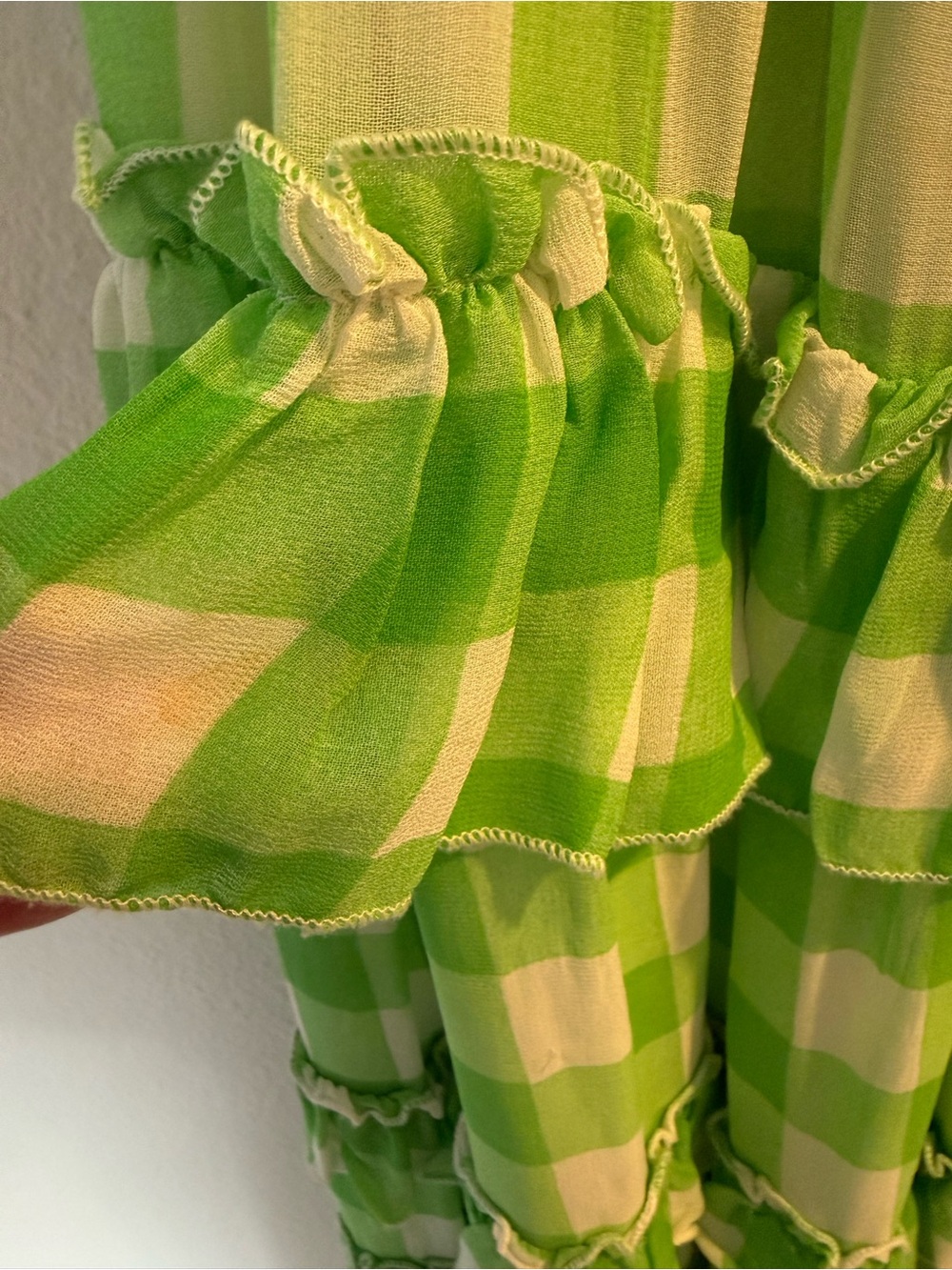 SUNDRESS Berenice Dress in Green GGT Lime & White Poms - Picture 9 of 9